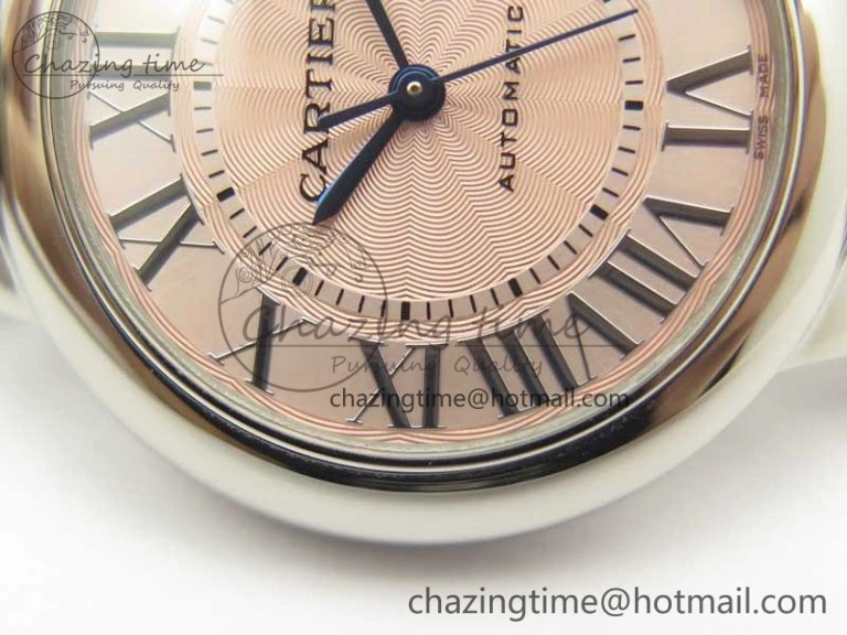 Ballon Bleu 33mm SS AF 1:1 Best Edition Pink Textured Dial On SS Bracelet Cal.076