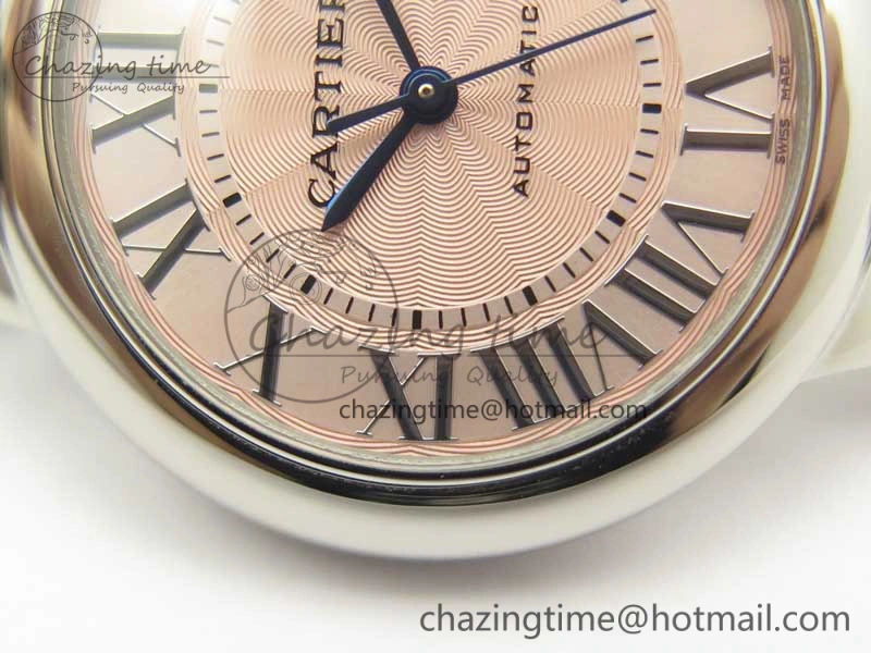 Ballon Bleu 33mm SS AF 1:1 Best Edition Pink Textured Dial On SS Bracelet Cal.076