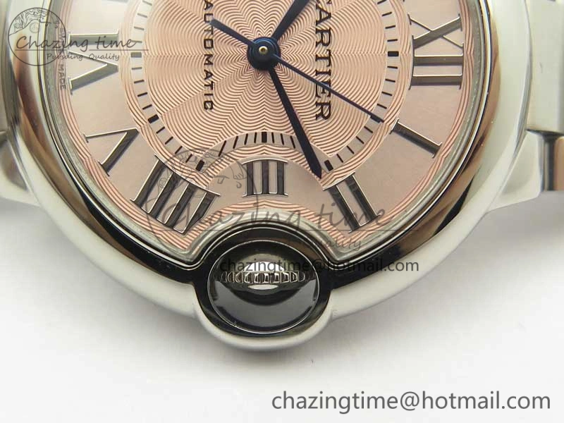 Ballon Bleu 33mm SS AF 1:1 Best Edition Pink Textured Dial On SS Bracelet Cal.076