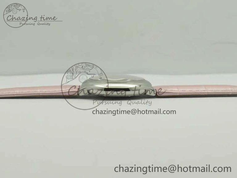 Ballon Bleu 33mm SS AF 1:1 Best Edition Pink Textured Dial on Pink Crocodile Strap Jap Quartz