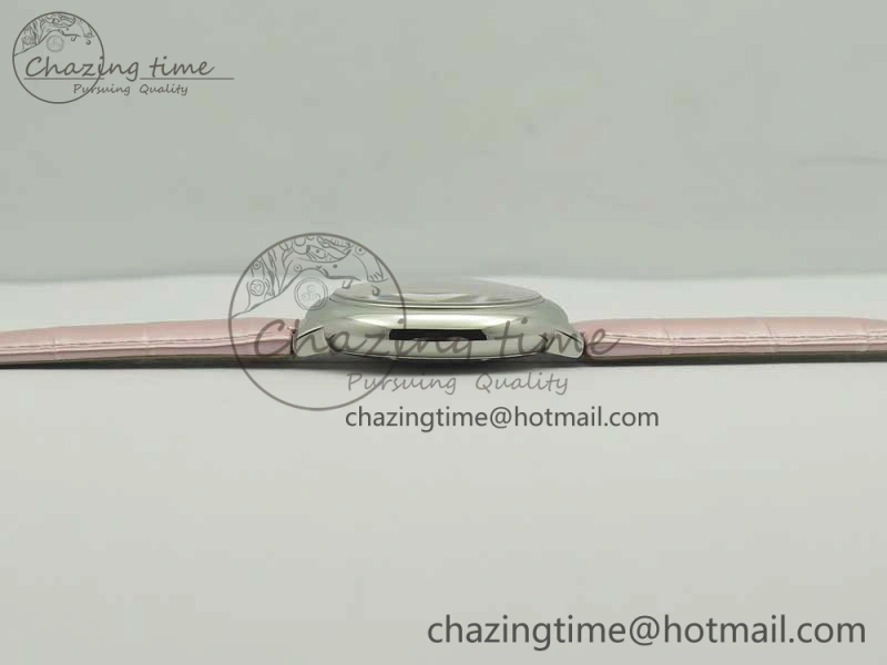 Ballon Bleu 33mm SS AF 1:1 Best Edition Pink Textured Dial on Pink Crocodile Strap Jap Quartz