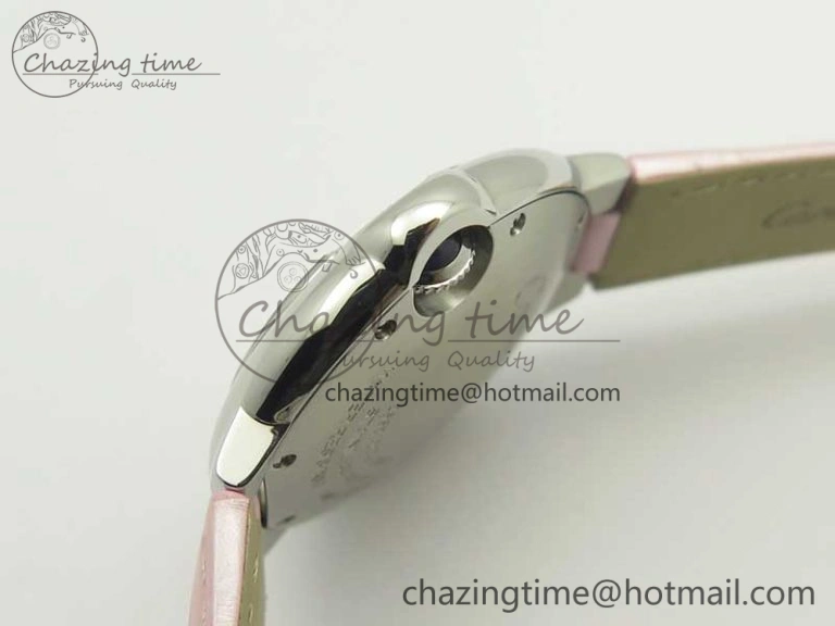 Ballon Bleu 33mm SS AF 1:1 Best Edition Pink Textured Dial on Pink Crocodile Strap Jap Quartz