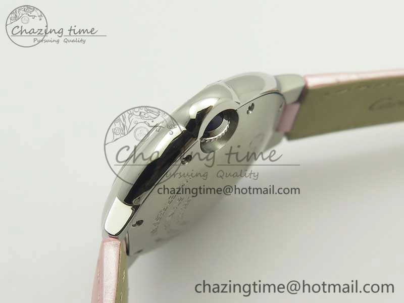 Ballon Bleu 33mm SS AF 1:1 Best Edition Pink Textured Dial on Pink Crocodile Strap Jap Quartz