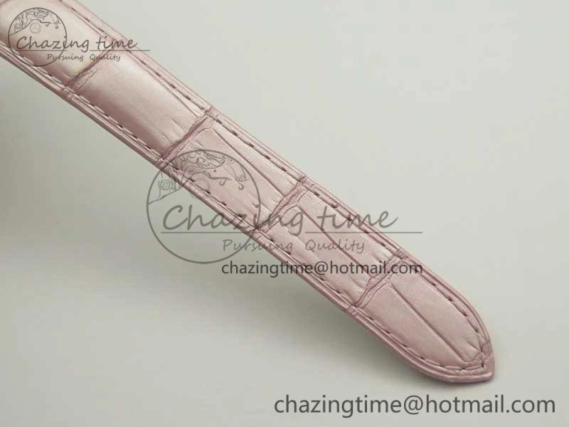 Ballon Bleu 33mm SS AF 1:1 Best Edition Pink Textured Dial on Pink Crocodile Strap Jap Quartz