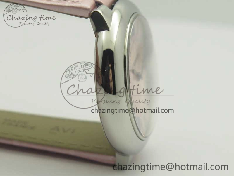 Ballon Bleu 33mm SS AF 1:1 Best Edition Pink Textured Dial on Pink Crocodile Strap Jap Quartz