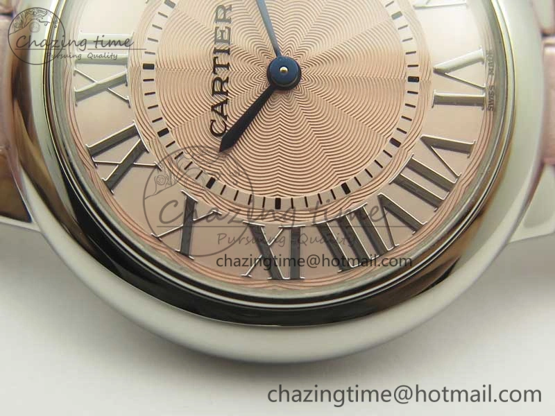 Ballon Bleu 33mm SS AF 1:1 Best Edition Pink Textured Dial on Pink Crocodile Strap Jap Quartz