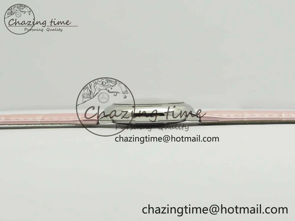 Ballon Bleu 33mm SS AF 1:1 Best Edition Pink Textured Dial on Pink Leather Strap Cal.076