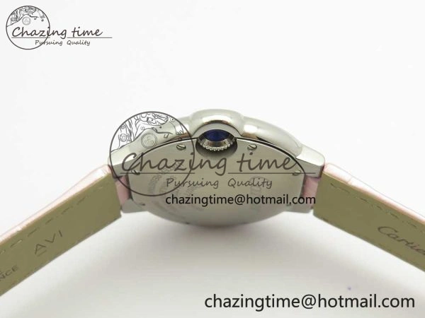 Ballon Bleu 33mm SS AF 1:1 Best Edition Pink Textured Dial on Pink Leather Strap Cal.076