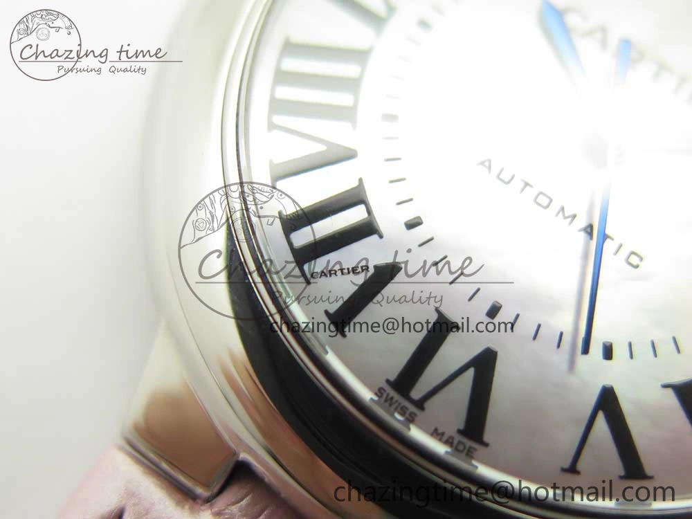 Ballon Bleu 33mm SS AF 1:1 Best Edition Pink Textured Dial on Pink Leather Strap Cal.076