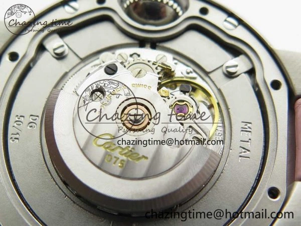 Ballon Bleu 33mm SS AF 1:1 Best Edition Pink Textured Dial on Pink Leather Strap Cal.076