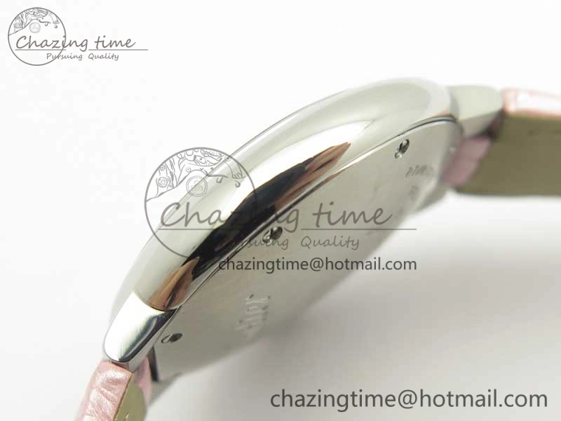Ballon Bleu 33mm SS AF 1:1 Best Edition Pink Textured Dial on Pink Leather Strap SEIKO NH05A