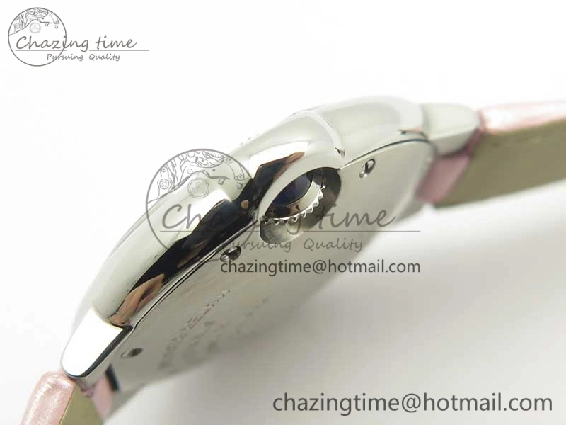 Ballon Bleu 33mm SS AF 1:1 Best Edition Pink Textured Dial on Pink Leather Strap SEIKO NH05A