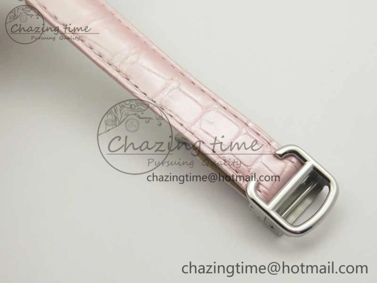 Ballon Bleu 33mm SS AF 1:1 Best Edition Pink Textured Dial on Pink Leather Strap SEIKO NH05A