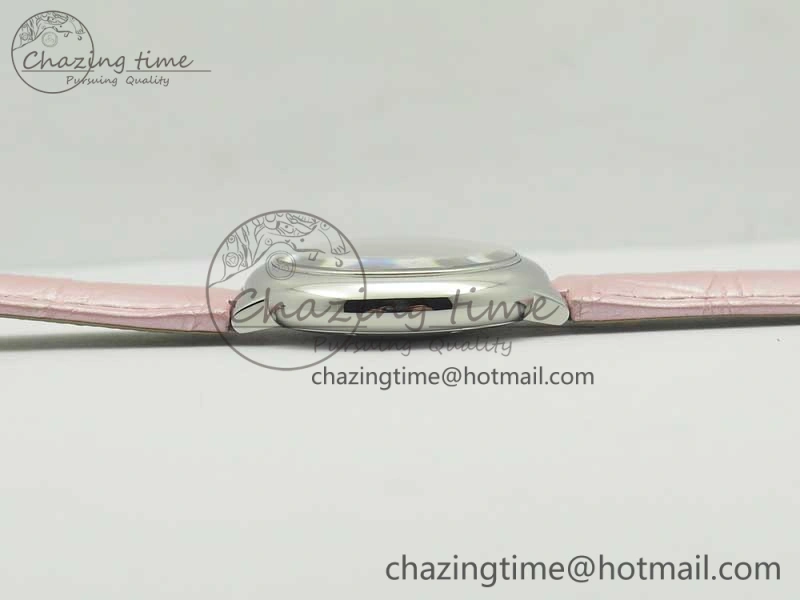 Ballon Bleu 33mm SS AF 1:1 Best Edition Pink Textured Dial on Pink Leather Strap SEIKO NH05A