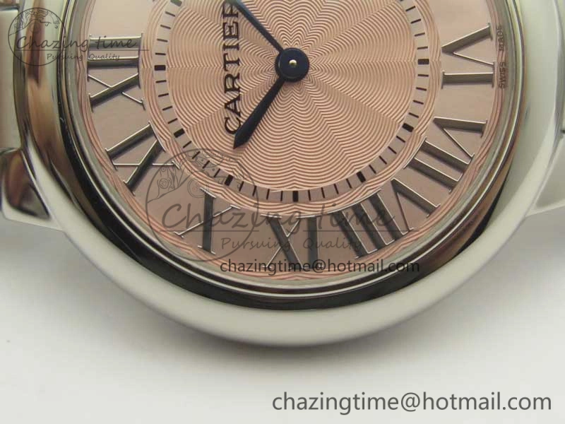 Ballon Bleu 33mm SS AF 1:1 Best Edition Pink Textured Dial on SS Bracelet Jap Quartz