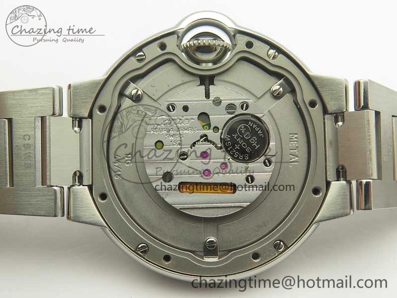 Ballon Bleu 33mm SS AF 1:1 Best Edition Pink Textured Dial on SS Bracelet Jap Quartz