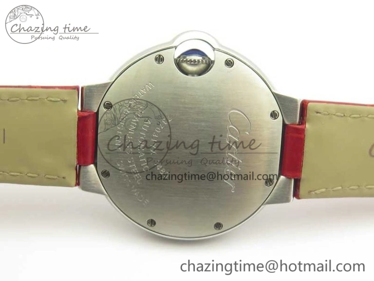 Ballon Bleu 33mm SS AF 1:1 Best Edition Red Dial on Red Croc Leather Strap Cal.076