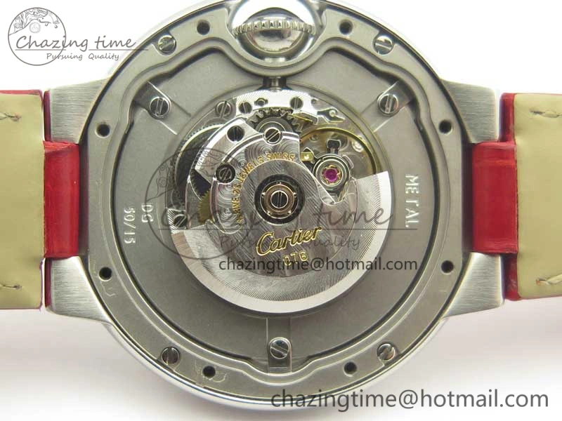 Ballon Bleu 33mm SS AF 1:1 Best Edition Red Dial on Red Croc Leather Strap Cal.076
