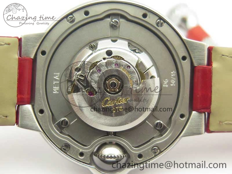 Ballon Bleu 33mm SS AF 1:1 Best Edition Red Dial on Red Croc Leather Strap Cal.076