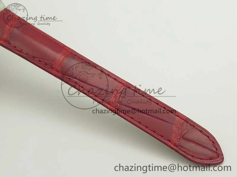 Ballon Bleu 33mm SS AF 1:1 Best Edition Red Dial on Red Croc Leather Strap Cal.076