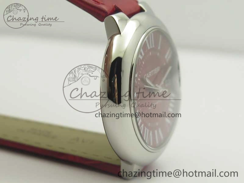Ballon Bleu 33mm SS AF 1:1 Best Edition Red Dial on Red Croc Leather Strap Cal.076