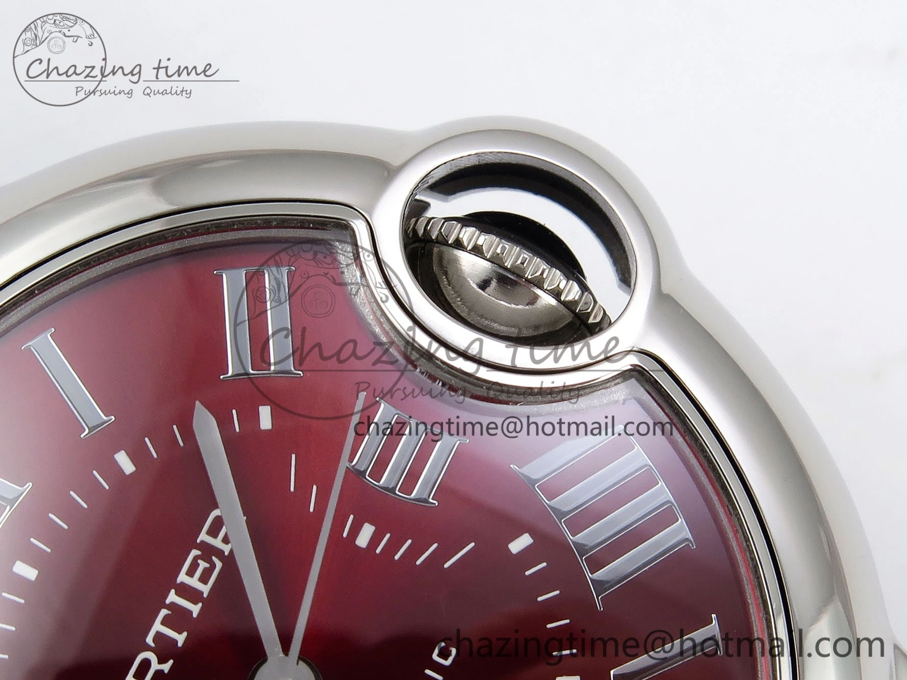 Ballon Bleu 33mm SS AF 1:1 Best Edition Red Dial on SS Bracelet SEIKO NH05A (Quick Release)