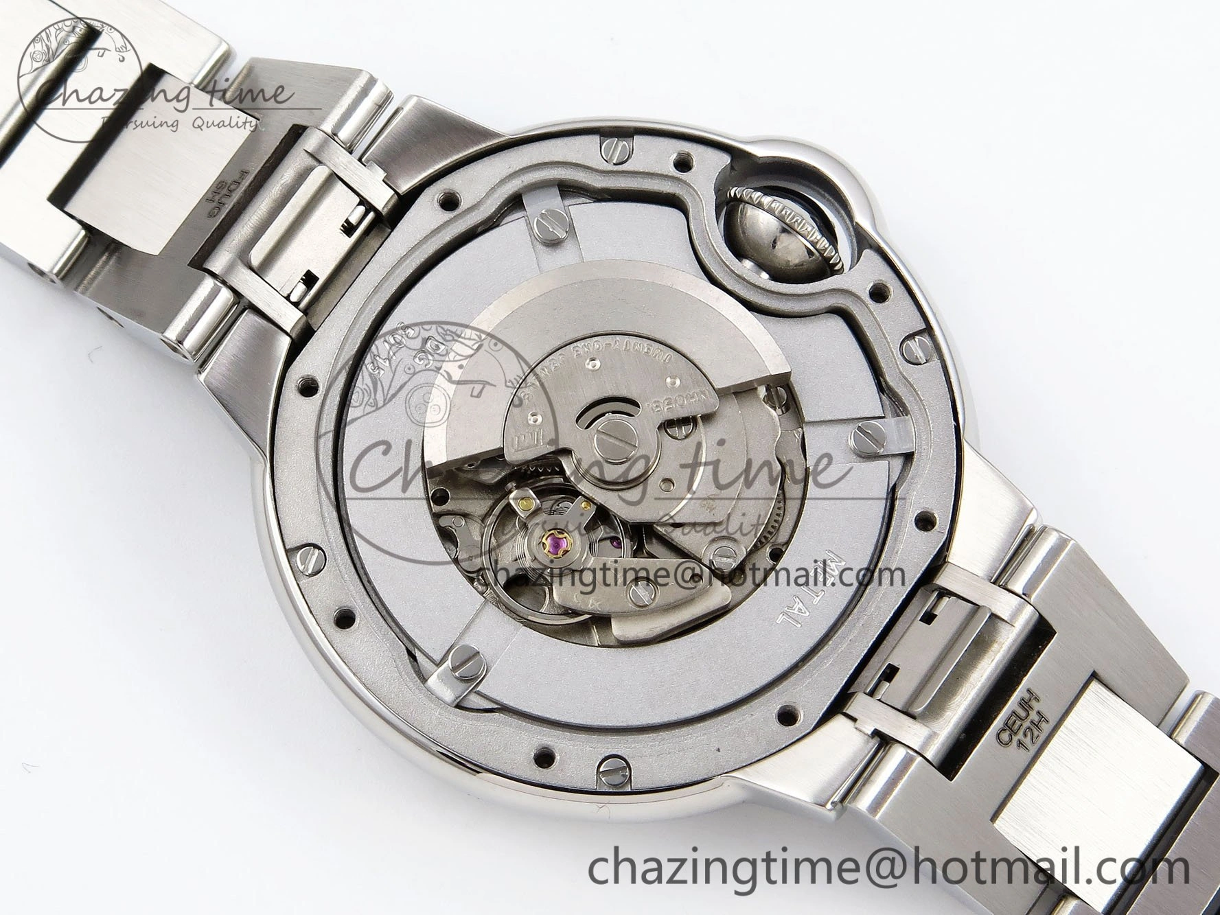 Ballon Bleu 33mm SS AF 1:1 Best Edition Silver Dial Diamonds Bezel on SS Bracelet SEIKO NH05A (Quick Release)