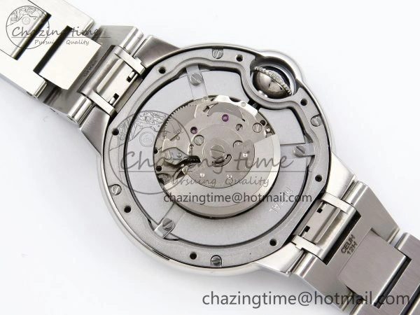 Ballon Bleu 33mm SS AF 1:1 Best Edition Silver Dial Diamonds Bezel on SS Bracelet SEIKO NH05A (Quick Release)