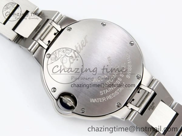 Ballon Bleu 33mm SS AF 1:1 Best Edition Silver Dial Diamonds Bezel on SS Bracelet SEIKO NH05A (Quick Release)