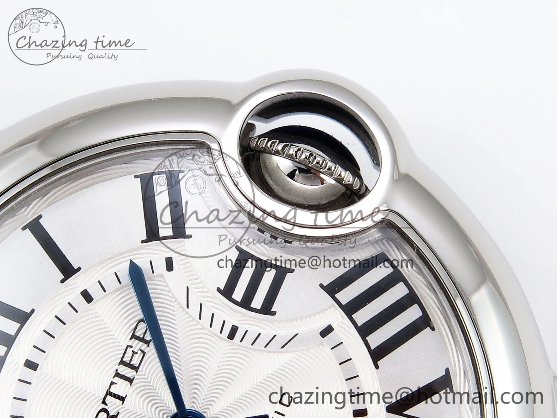 Ballon Bleu 33mm SS AF 1:1 Best Edition Silver Dial on Black Leather Strap SEIKO NH05A