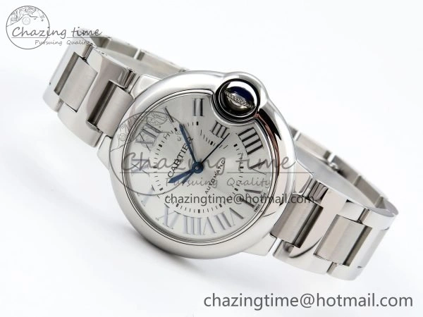 Ballon Bleu 33mm SS AF 1:1 Best Edition Silver Dial on SS Bracelet SEIKO NH05A