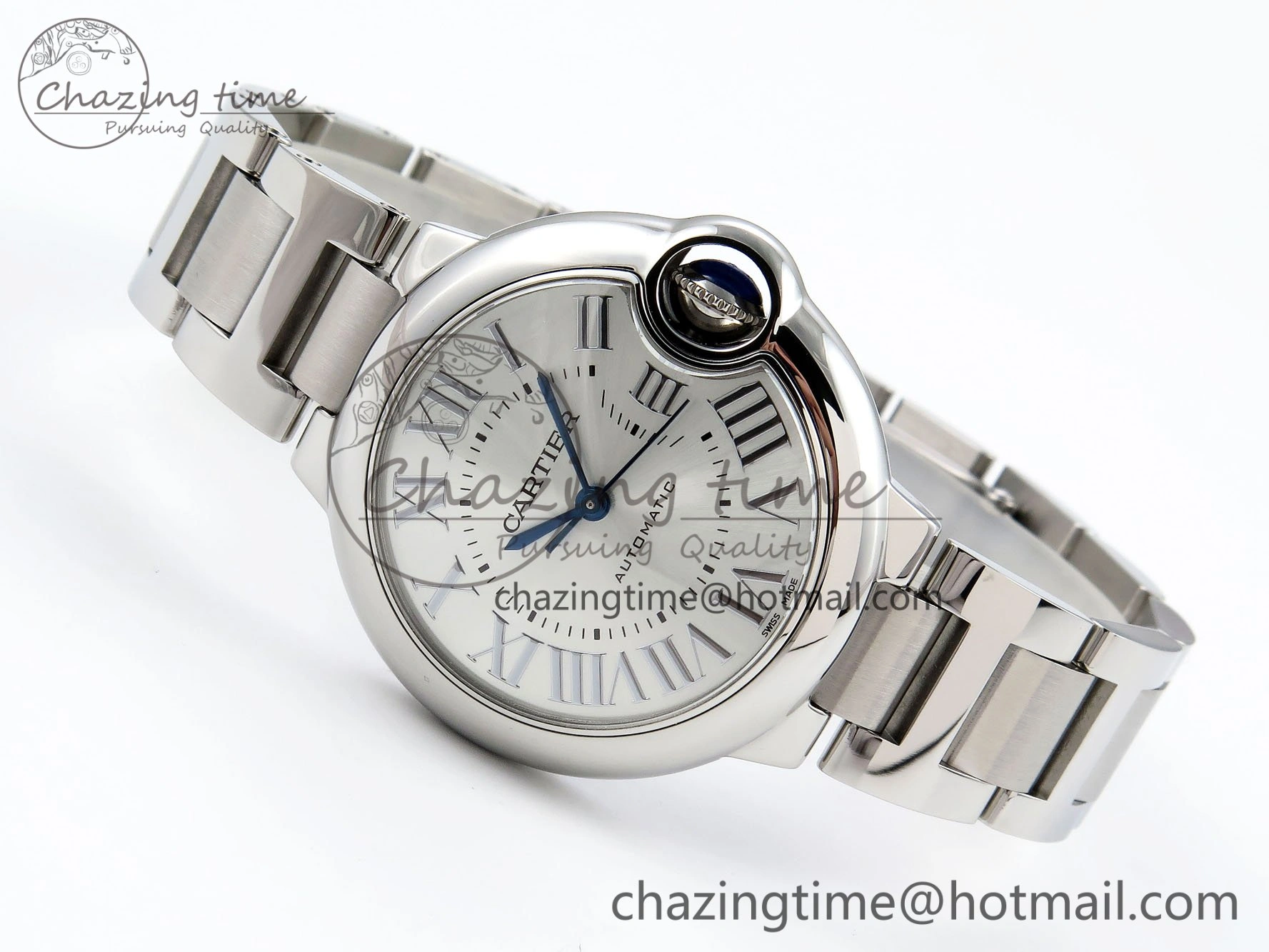 Ballon Bleu 33mm SS AF 1:1 Best Edition Silver Dial on SS Bracelet SEIKO NH05A