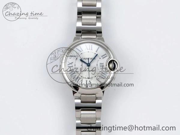 Ballon Bleu 33mm SS AF 1:1 Best Edition Silver Dial on SS Bracelet SEIKO NH05A