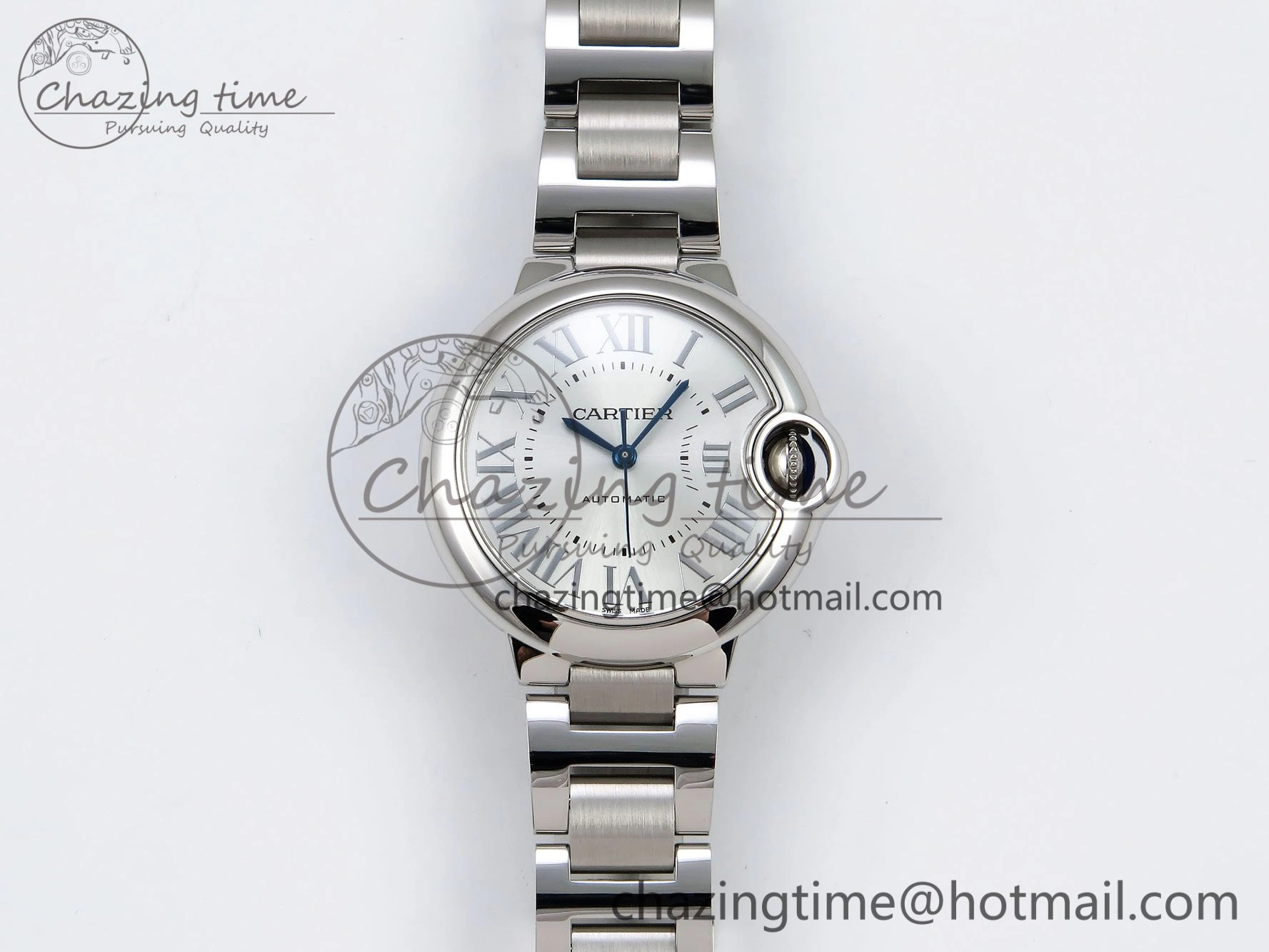 Ballon Bleu 33mm SS AF 1:1 Best Edition Silver Dial on SS Bracelet SEIKO NH05A
