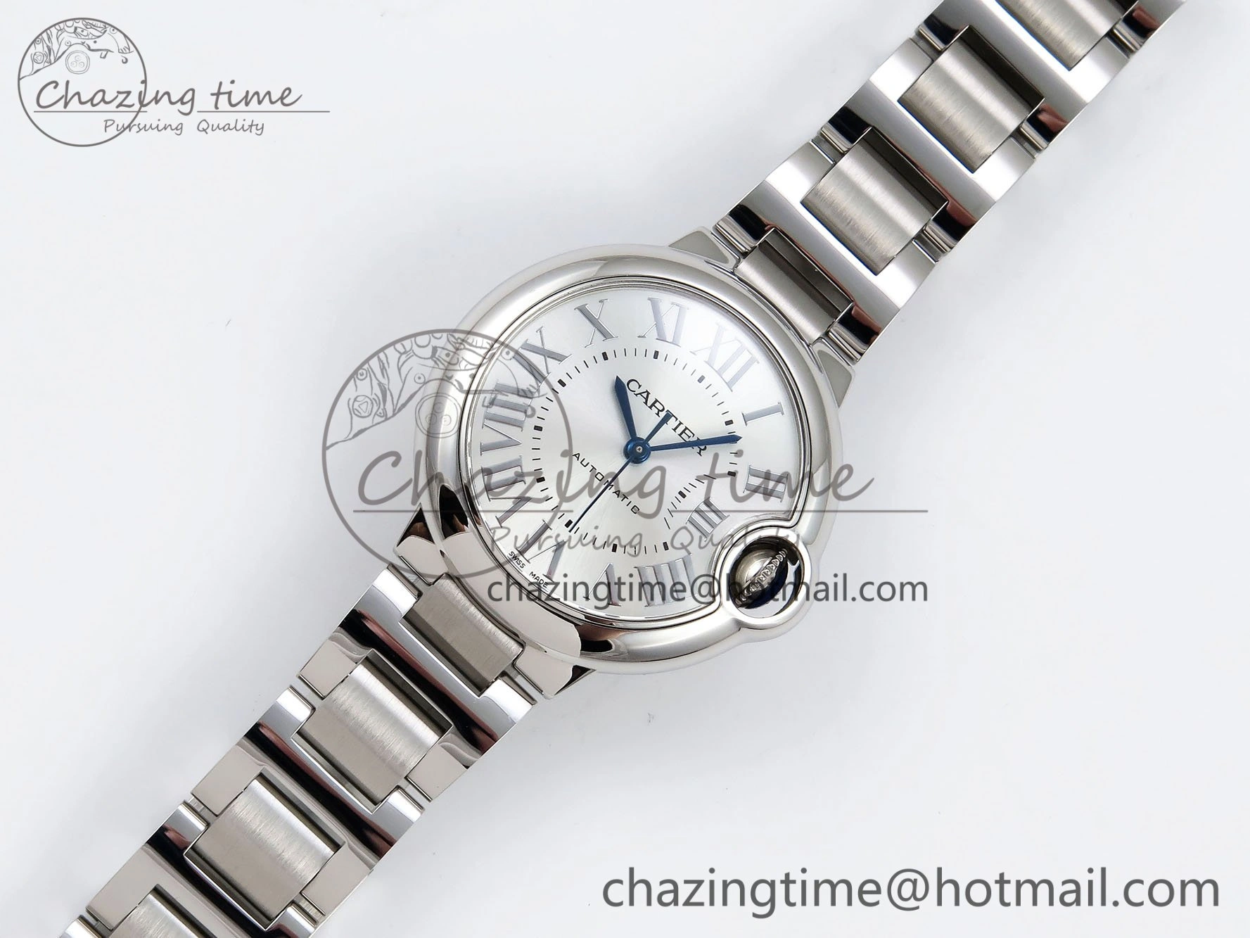 Ballon Bleu 33mm SS AF 1:1 Best Edition Silver Dial on SS Bracelet SEIKO NH05A