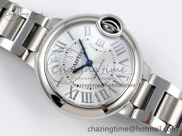 Ballon Bleu 33mm SS AF 1:1 Best Edition Silver Dial on SS Bracelet SEIKO NH05A