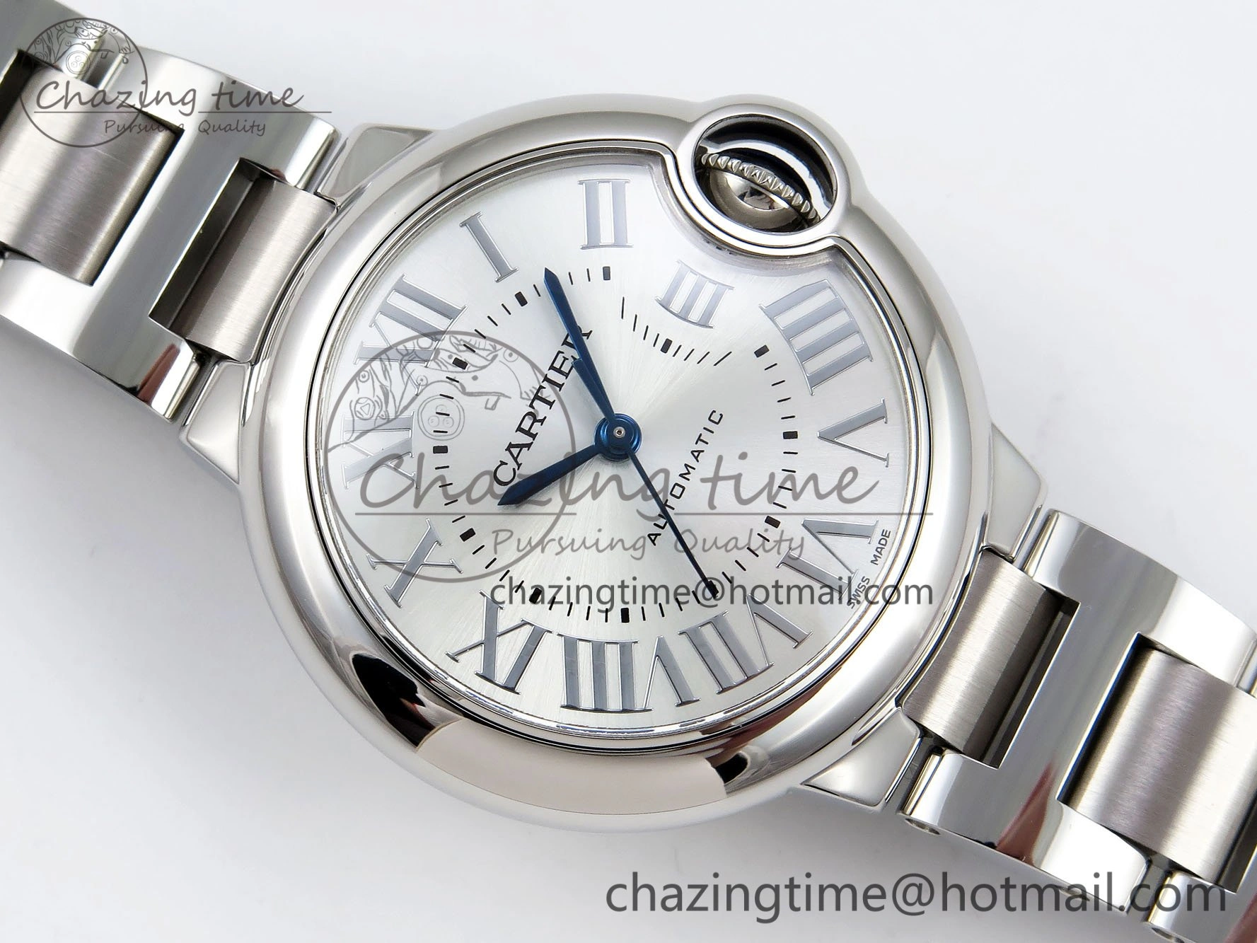Ballon Bleu 33mm SS AF 1:1 Best Edition Silver Dial on SS Bracelet SEIKO NH05A