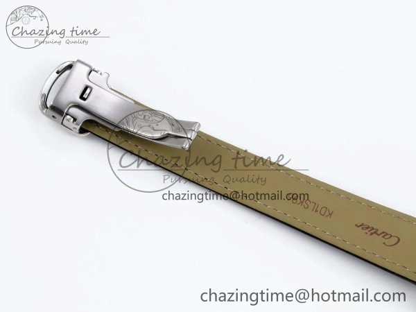 Ballon Bleu 33mm SS AF 1:1 Best Edition Silver Diamonds Dial on Black Leather Strap SEIKO NH05A