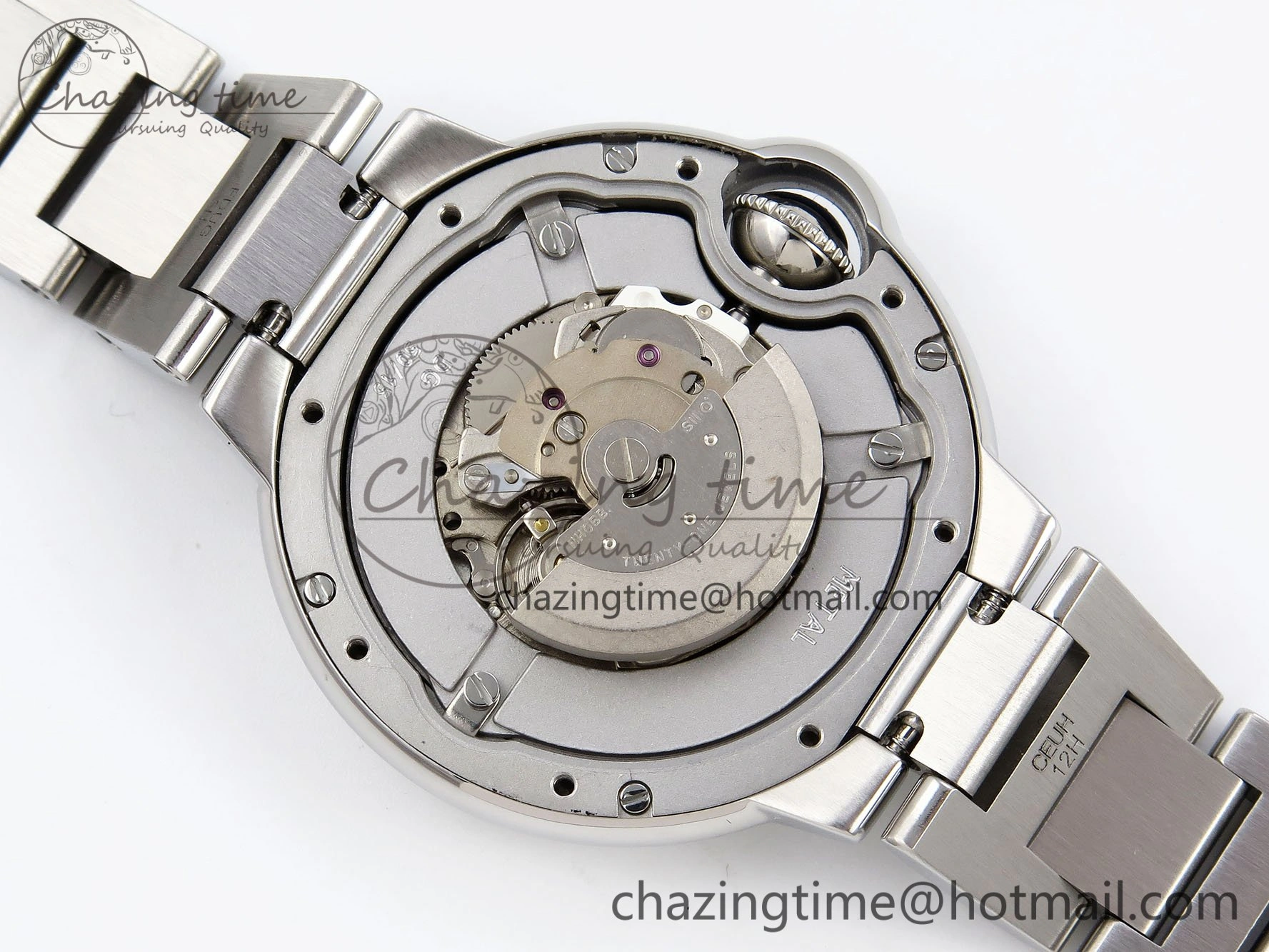 Ballon Bleu 33mm SS AF 1:1 Best Edition White Dial Diamonds Bezel on SS Bracelet SEIKO NH05A (Quick Release)