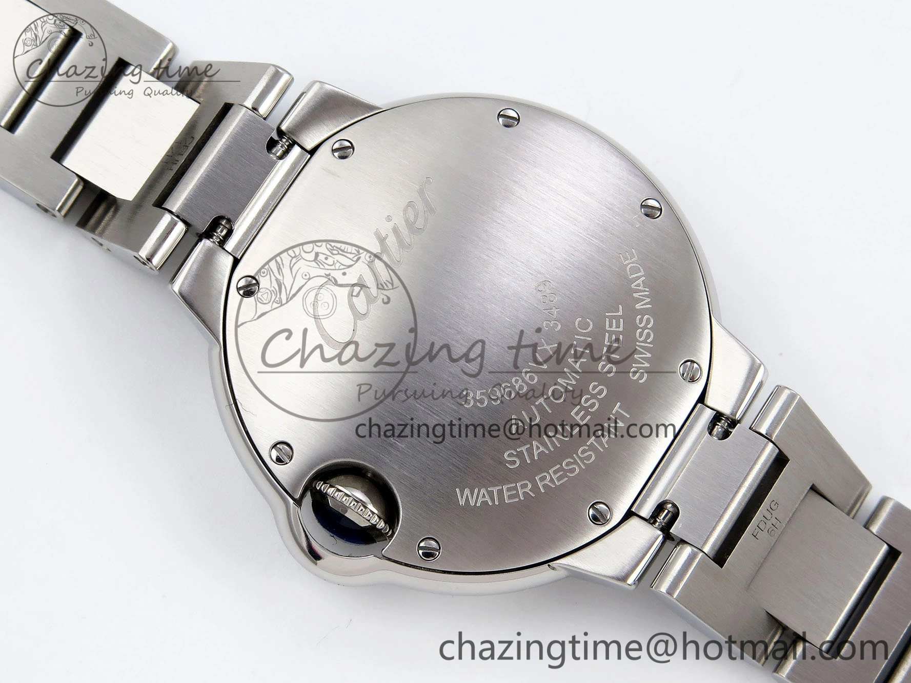 Ballon Bleu 33mm SS AF 1:1 Best Edition White Dial Diamonds Bezel on SS Bracelet SEIKO NH05A (Quick Release)