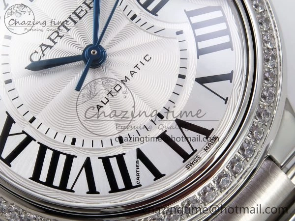 Ballon Bleu 33mm SS AF 1:1 Best Edition White Dial Diamonds Bezel on SS Bracelet SEIKO NH05A (Quick Release)
