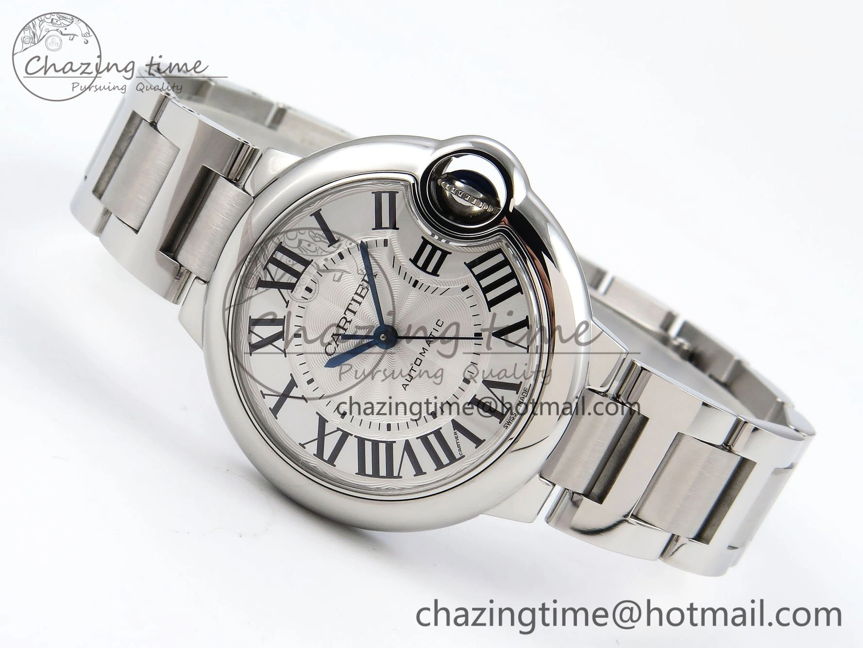 Ballon Bleu 33mm SS AF 1:1 Best Edition White Dial on SS Bracelet SEIKO NH05A