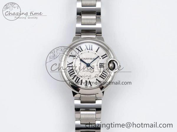 Ballon Bleu 33mm SS AF 1:1 Best Edition White Dial on SS Bracelet SEIKO NH05A