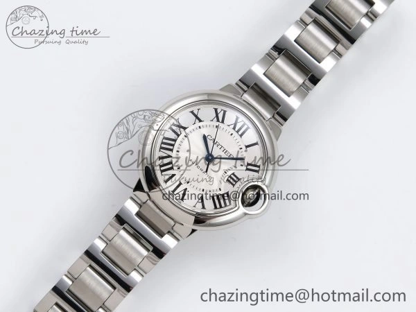 Ballon Bleu 33mm SS AF 1:1 Best Edition White Dial on SS Bracelet SEIKO NH05A