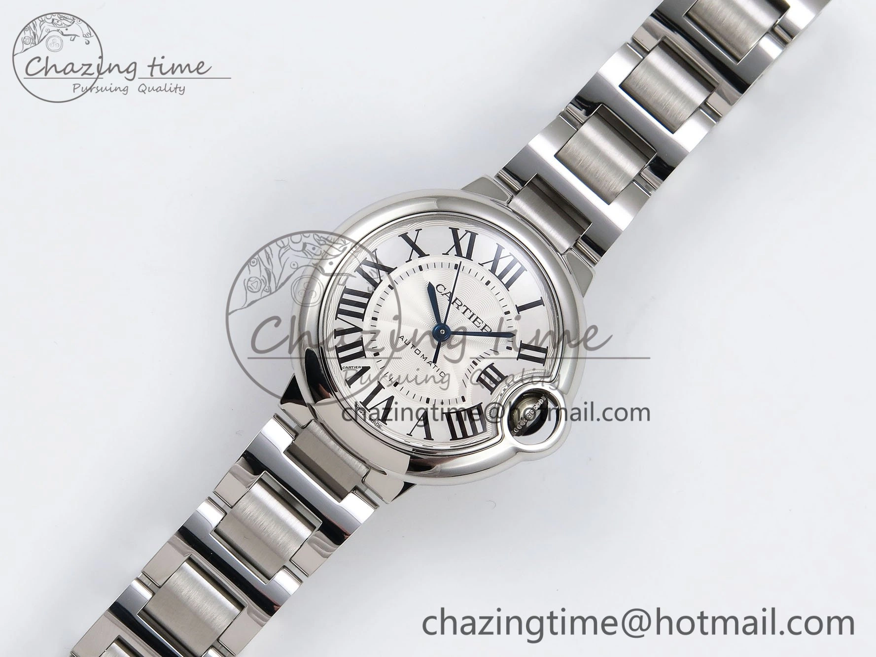 Ballon Bleu 33mm SS AF 1:1 Best Edition White Dial on SS Bracelet SEIKO NH05A