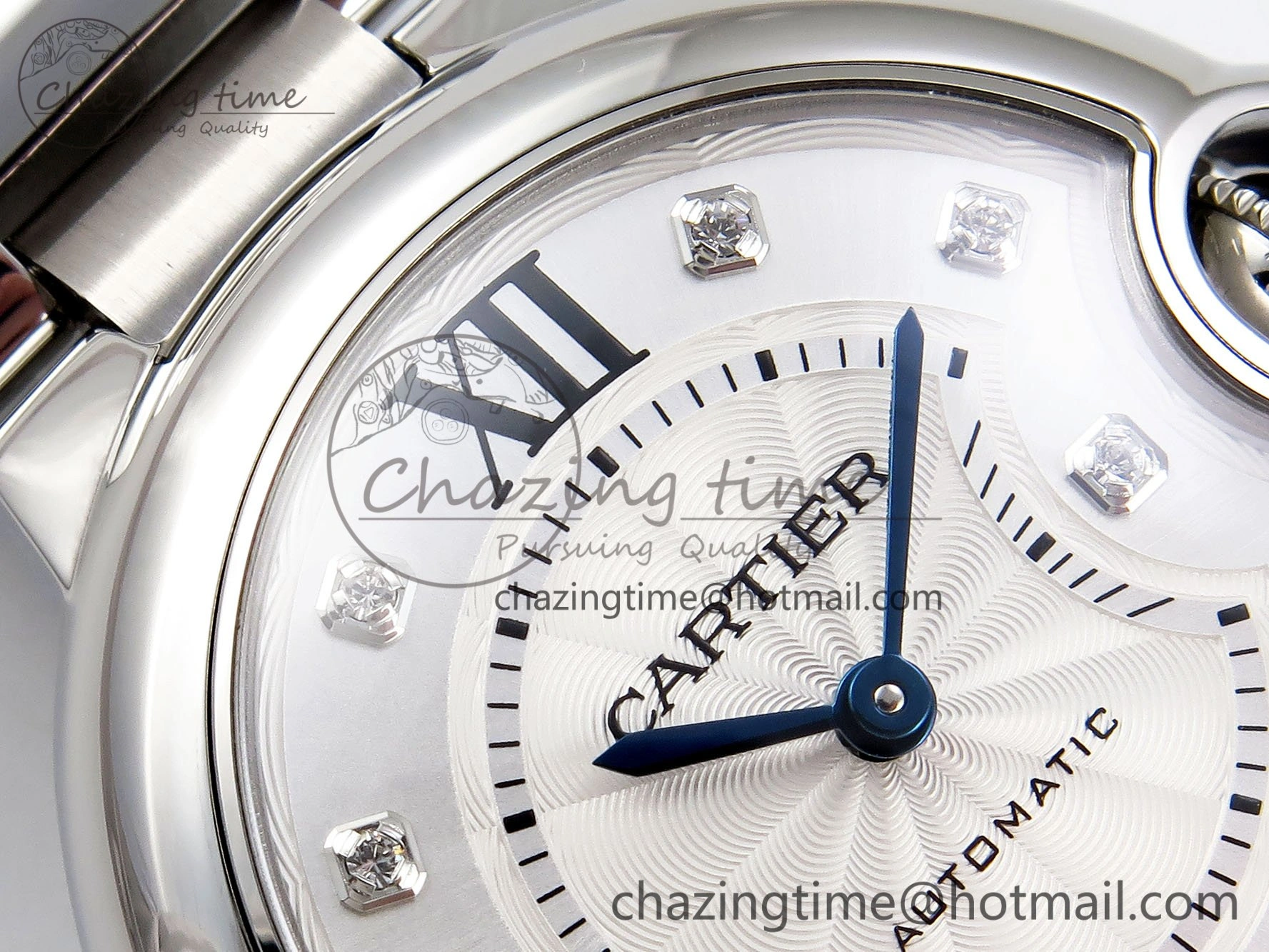 Ballon Bleu 33mm SS AF 1:1 Best Edition White Diamonds Dial on SS Bracelet SEIKO NH05A