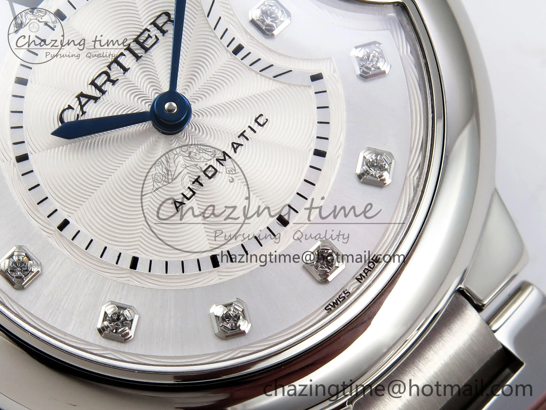 Ballon Bleu 33mm SS AF 1:1 Best Edition White Diamonds Dial on SS Bracelet SEIKO NH05A
