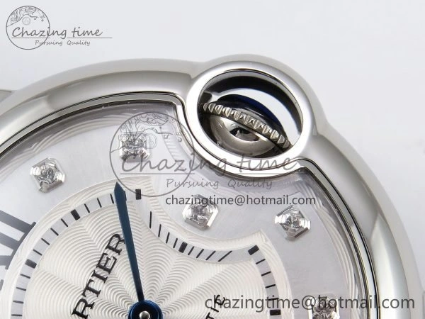 Ballon Bleu 33mm SS AF 1:1 Best Edition White Diamonds Dial on SS Bracelet SEIKO NH05A