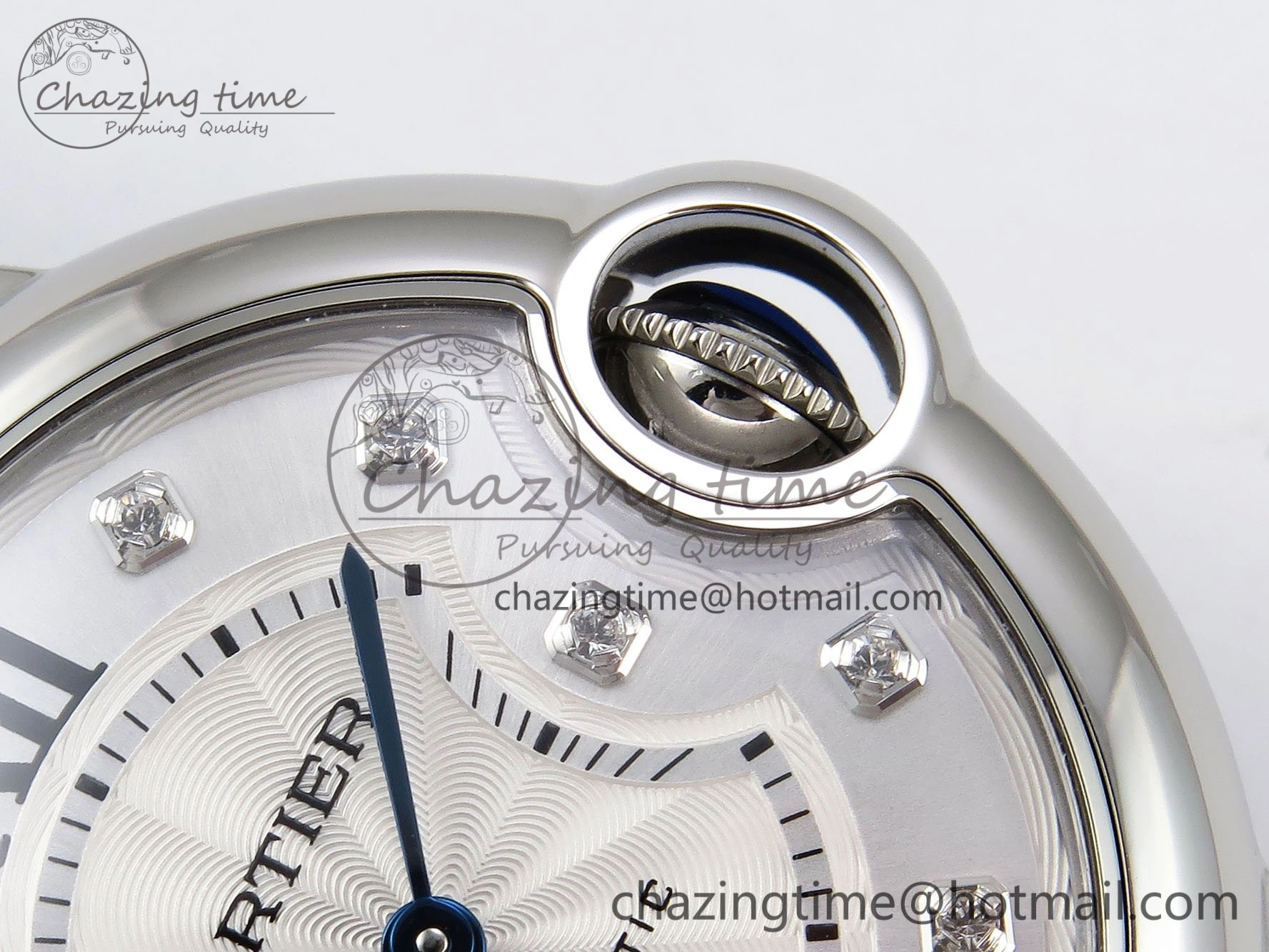 Ballon Bleu 33mm SS AF 1:1 Best Edition White Diamonds Dial on SS Bracelet SEIKO NH05A