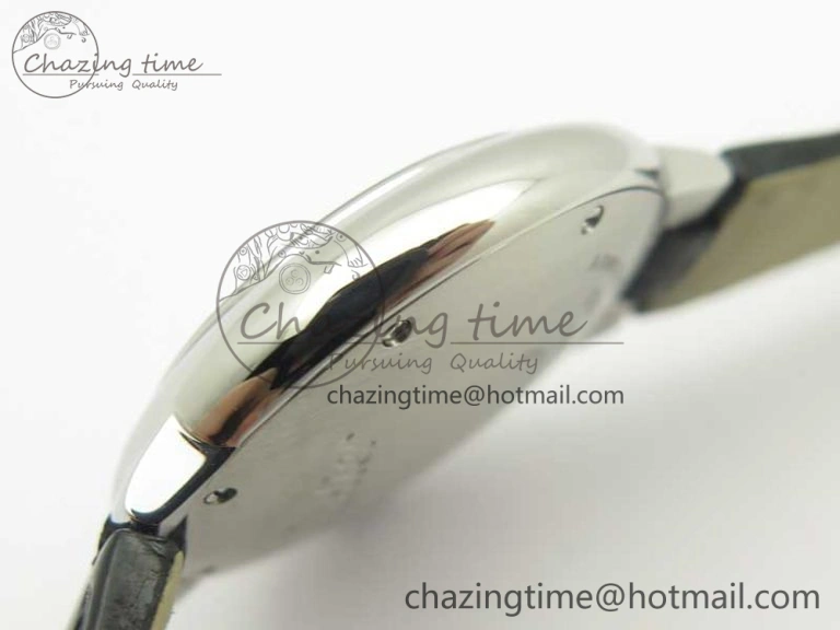 Ballon Bleu 33mm SS AF 1:1 Best Edition White Textured Dial On Black Leather Strap Cal.076